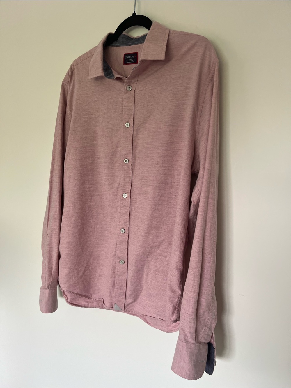 UNTUCKit Heathered Pink Long-Sleeve Button Shirt